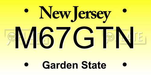 M67GTN New Jersey License Plate