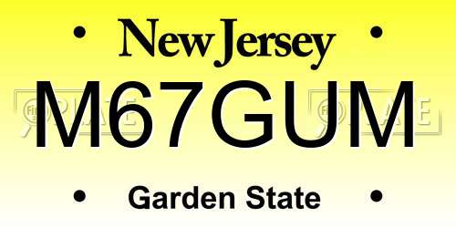 M67GUM New Jersey License Plate