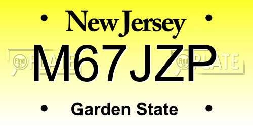 M67JZP New Jersey License Plate