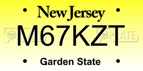 M67KZT New Jersey License Plate