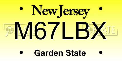 M67LBX New Jersey License Plate