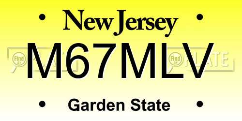 M67MLV New Jersey License Plate