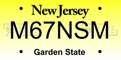 M67NSM New Jersey License Plate