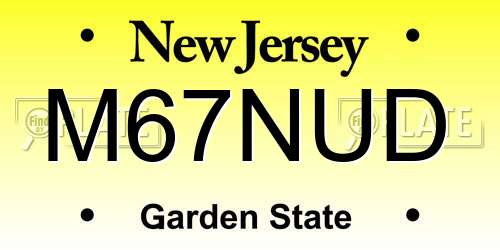 M67NUD New Jersey License Plate