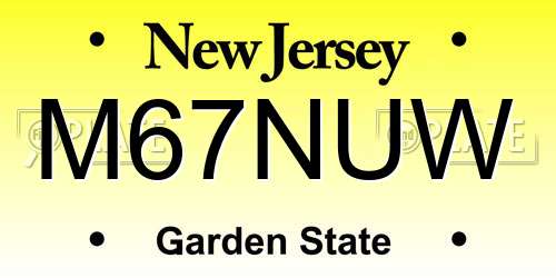 M67NUW New Jersey License Plate