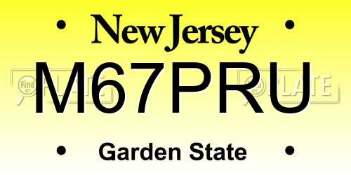 M67PRU New Jersey License Plate