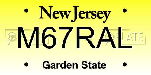 M67RAL New Jersey License Plate