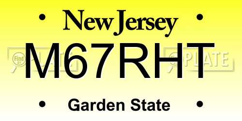 M67RHT New Jersey License Plate