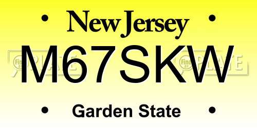 M67SKW New Jersey License Plate