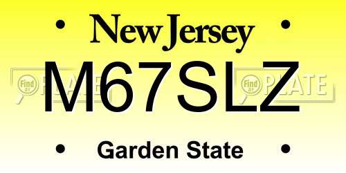 M67SLZ New Jersey License Plate
