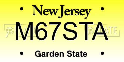 M67STA New Jersey License Plate