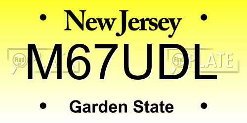 M67UDL New Jersey License Plate