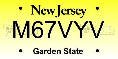 M67VYV New Jersey License Plate