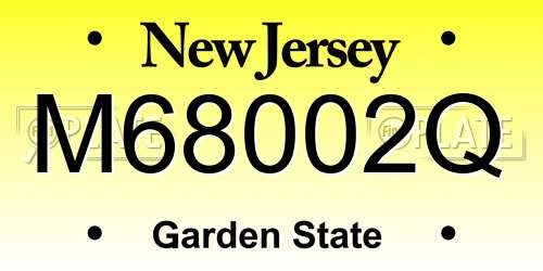 M68002Q New Jersey License Plate