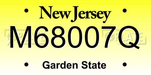 M68007Q New Jersey License Plate