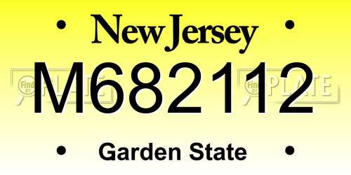 M682112 New Jersey License Plate