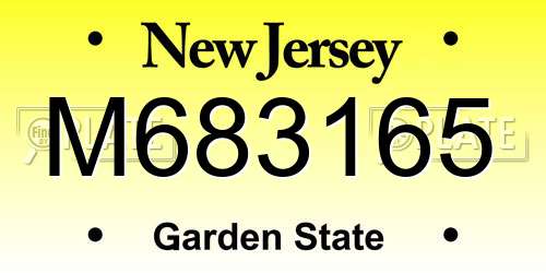 M683165 New Jersey License Plate