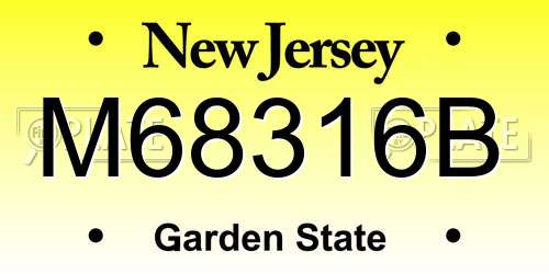 M68316B New Jersey License Plate