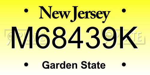 M68439K New Jersey License Plate