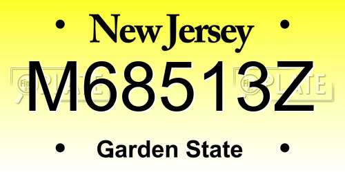 M68513Z New Jersey License Plate