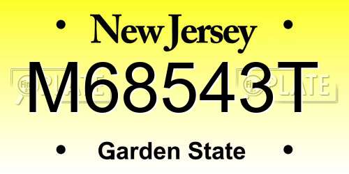 M68543T New Jersey License Plate