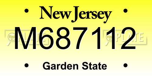 M687112 New Jersey License Plate