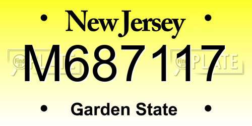 M687117 New Jersey License Plate
