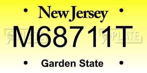 M68711T New Jersey License Plate
