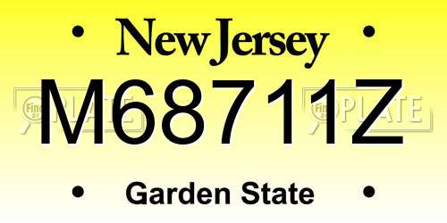 M68711Z New Jersey License Plate
