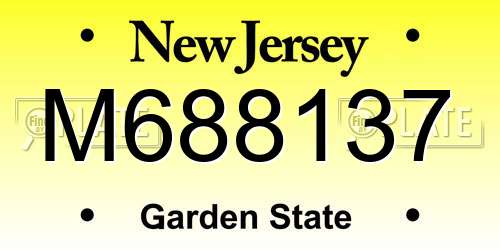 M688137 New Jersey License Plate
