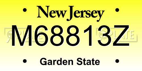 M68813Z New Jersey License Plate