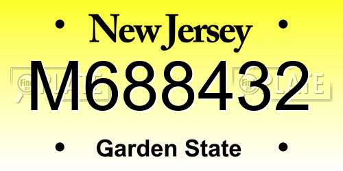 M688432 New Jersey License Plate