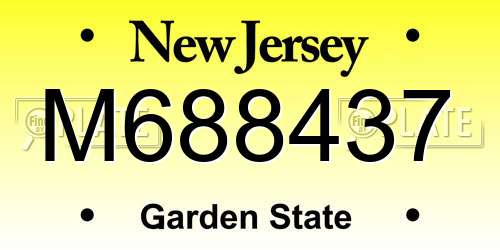 M688437 New Jersey License Plate