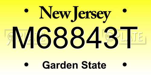 M68843T New Jersey License Plate