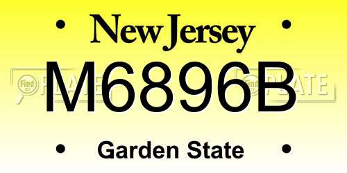 M6896B New Jersey License Plate