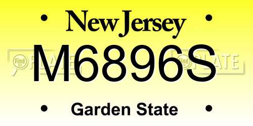 M6896S New Jersey License Plate