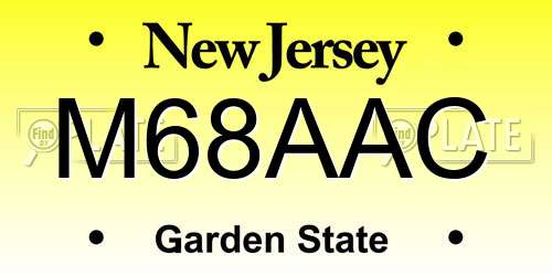 M68AAC New Jersey License Plate
