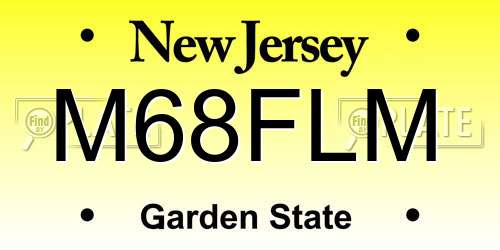 M68FLM New Jersey License Plate