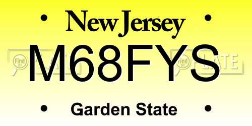 M68FYS New Jersey License Plate