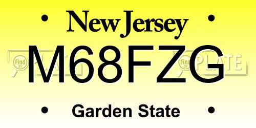M68FZG New Jersey License Plate