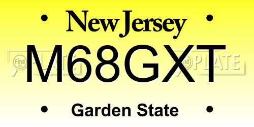 M68GXT New Jersey License Plate