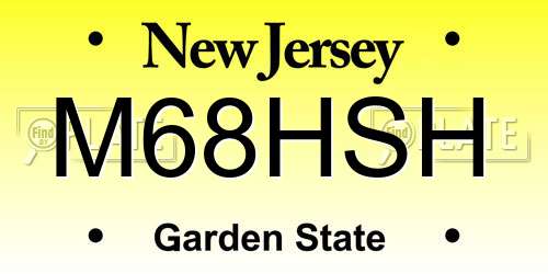 M68HSH New Jersey License Plate