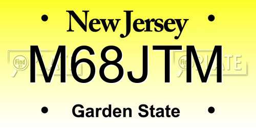 M68JTM New Jersey License Plate