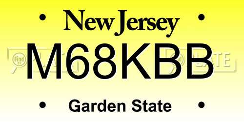 M68KBB New Jersey License Plate