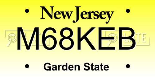 M68KEB New Jersey License Plate