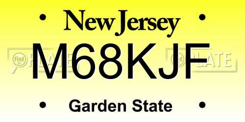 M68KJF New Jersey License Plate