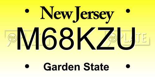 M68KZU New Jersey License Plate