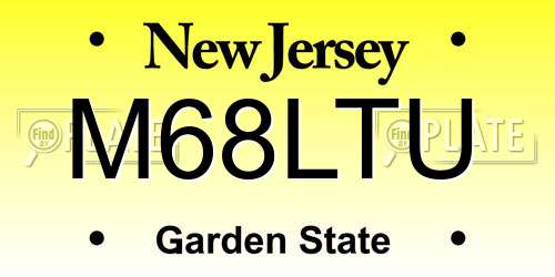 M68LTU New Jersey License Plate