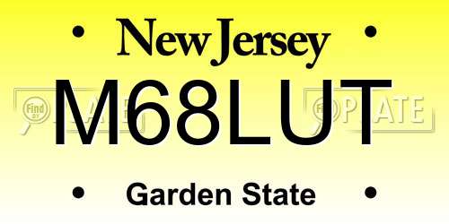 M68LUT New Jersey License Plate