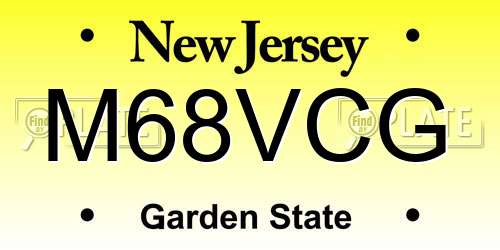 M68VCG New Jersey License Plate